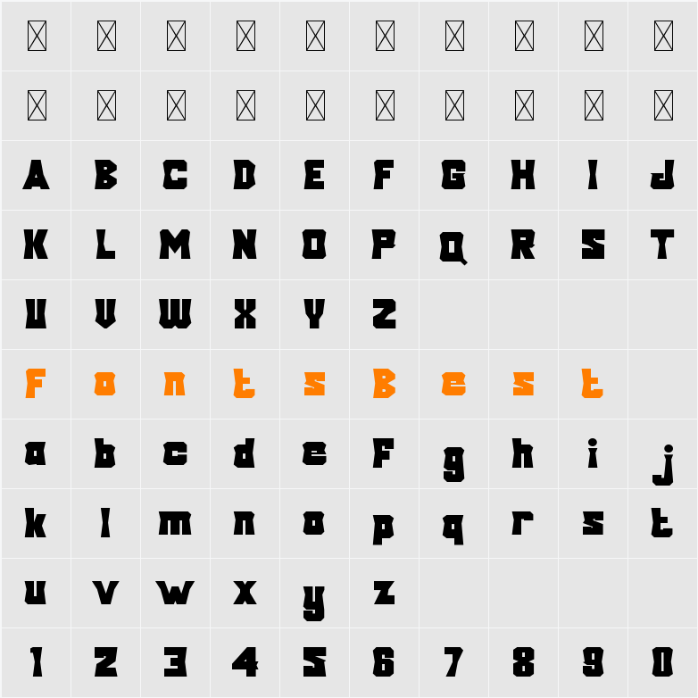 Wezer Display Character Map