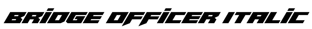 Bridge OFFicer Italic Font Image