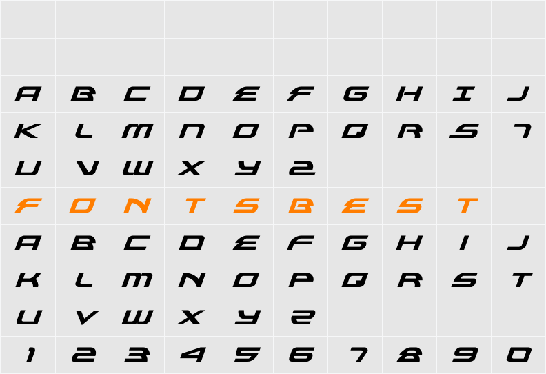 Alexis Italic Character Map
