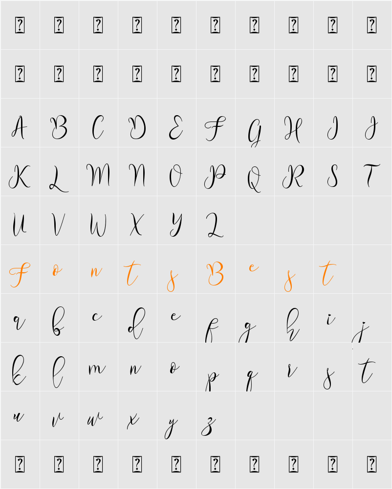 Alletha - Personal Use Character Map