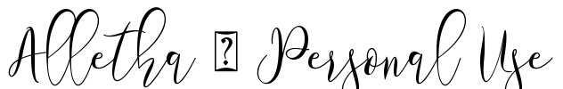 Alletha - Personal Use Font Image