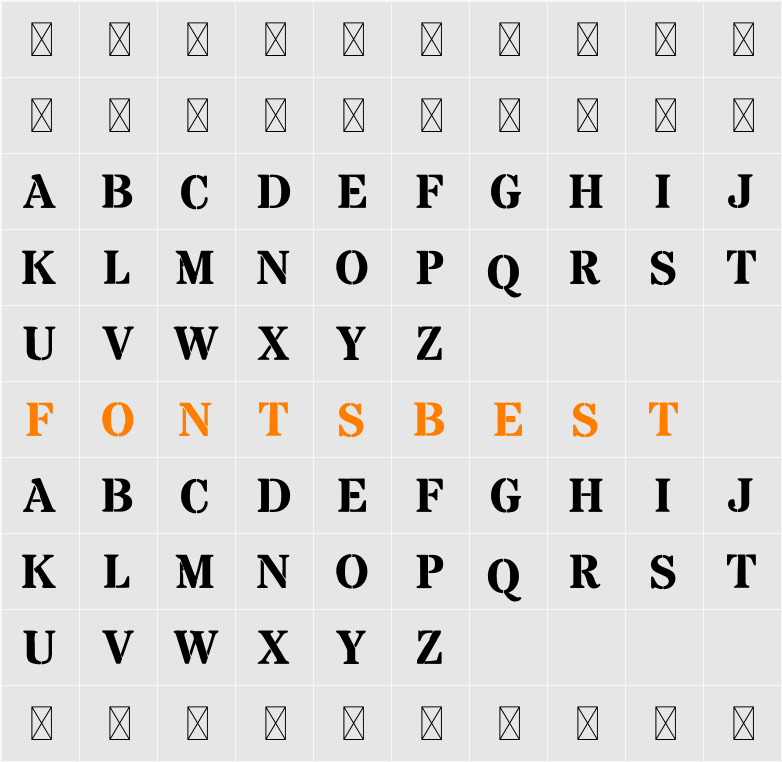 Peachy Keen Serif DEMO Character Map