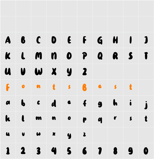 Bigfat Caramel Character Map