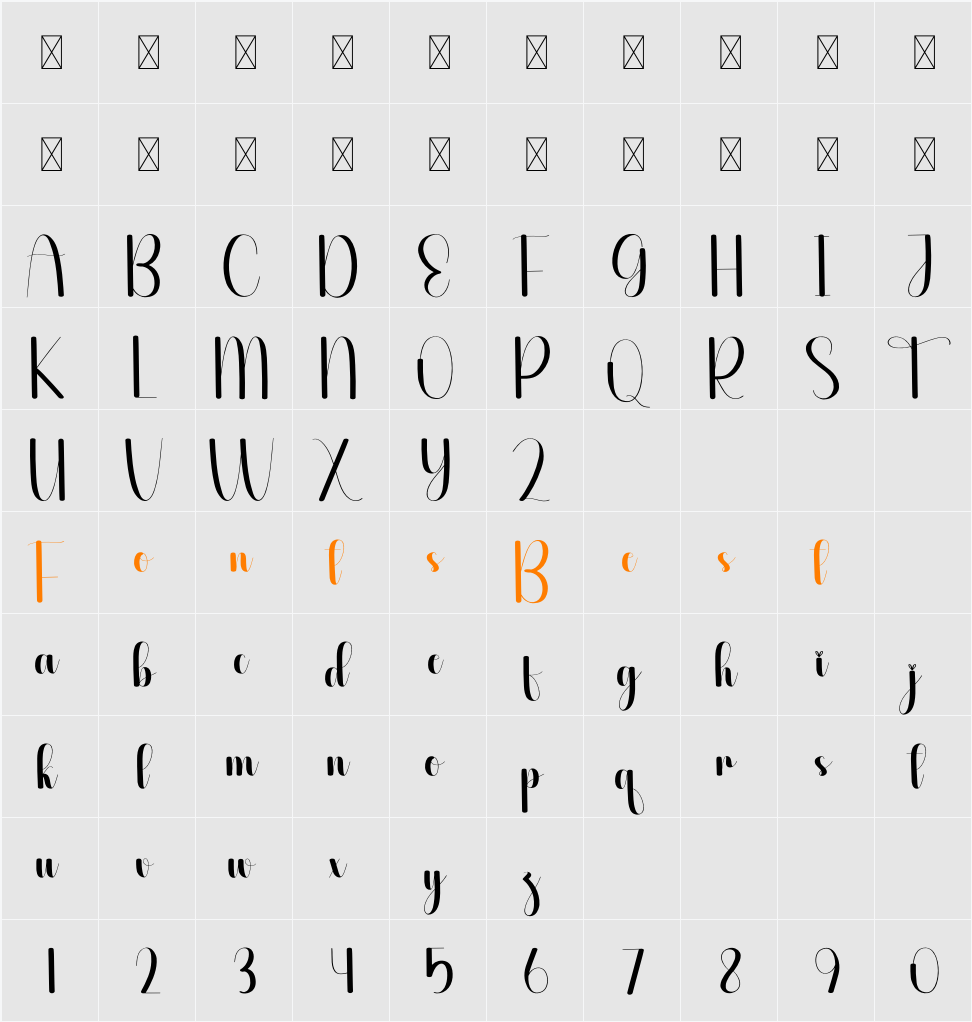 Dayline Character Map