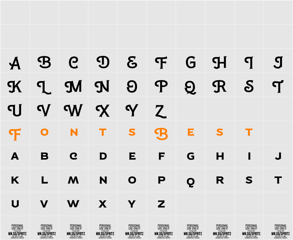 Spritz And Delicious PERSONAL Character Map