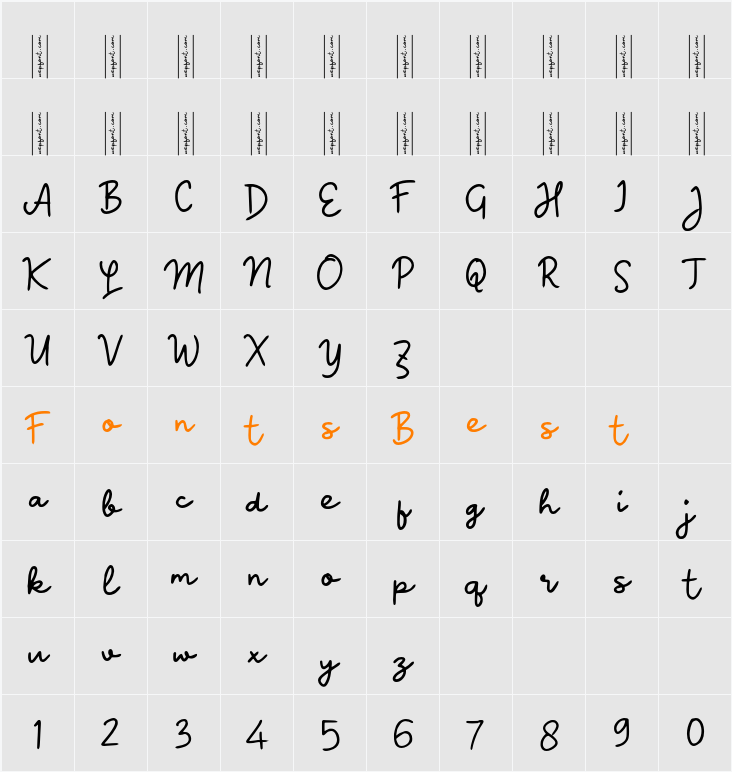 n Niamoy Script Character Map
