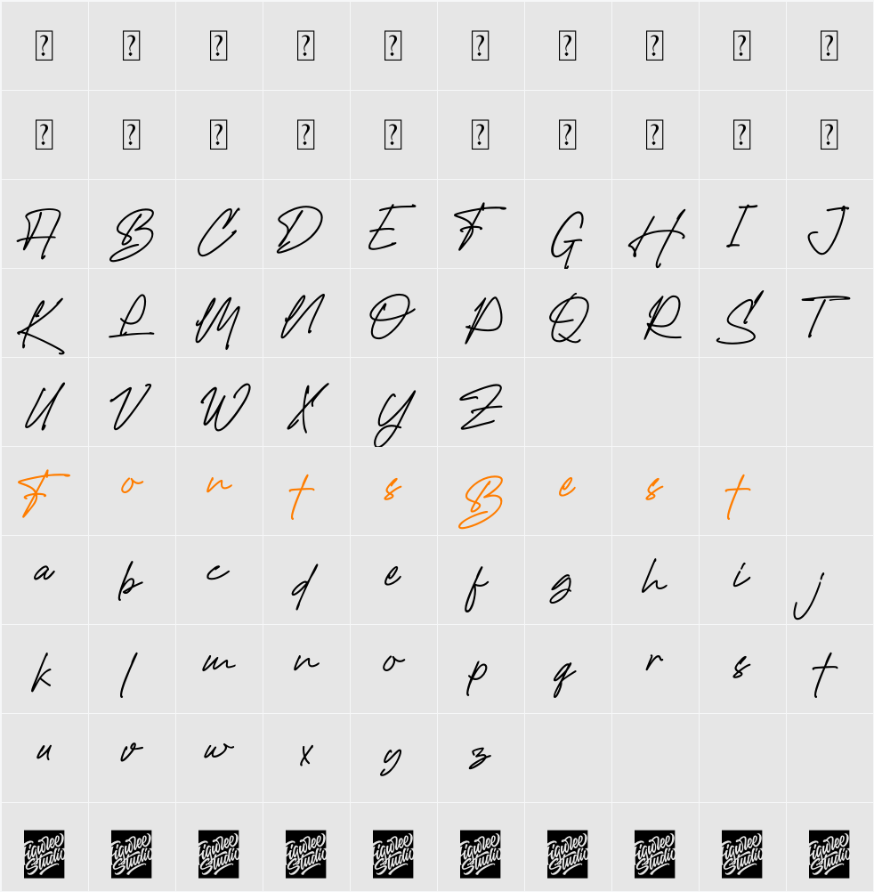 Hadejah Signature Character Map