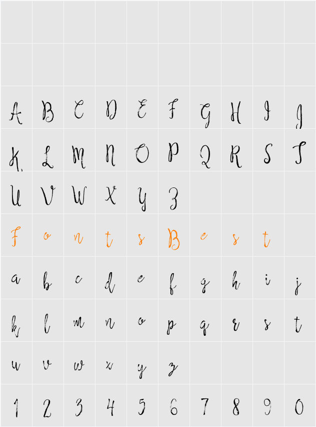 Moodnight Script Character Map