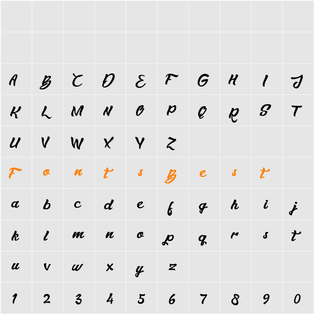 Bowlist PERSONAL USE ONLY Script Character Map