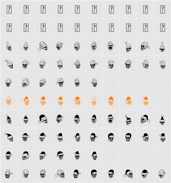 Santa Skull Character Map