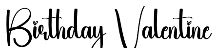 Birthday Valentine Font Image