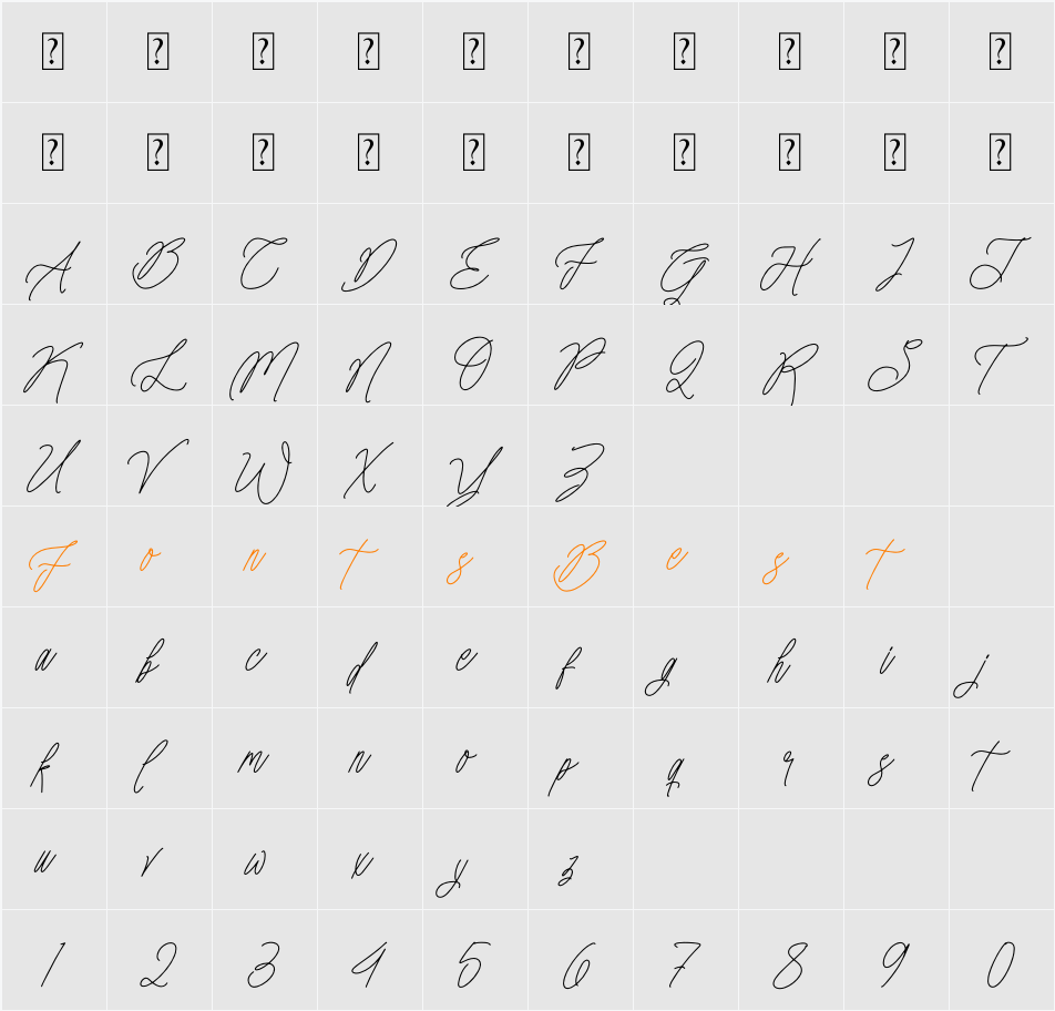 Amorthena Fregoontte Character Map