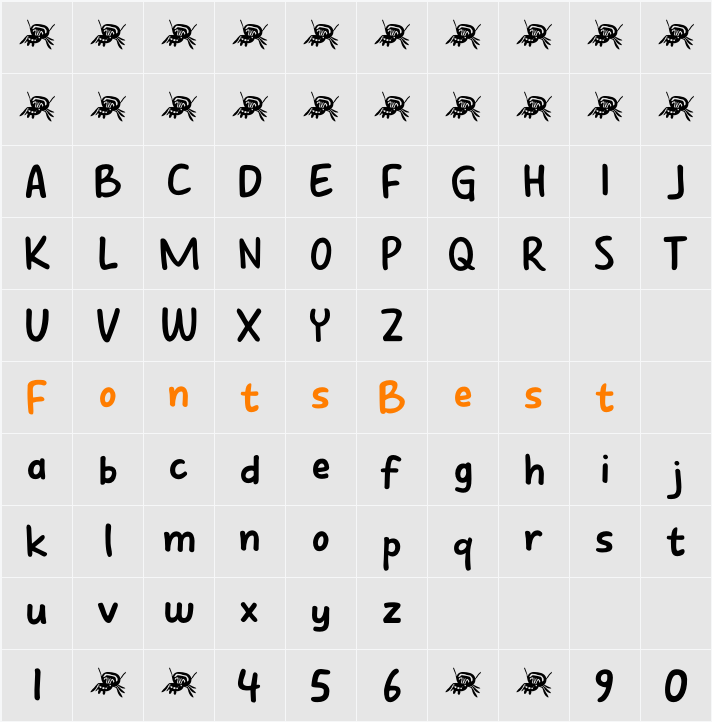 Sparklemuffin DEMO Character Map