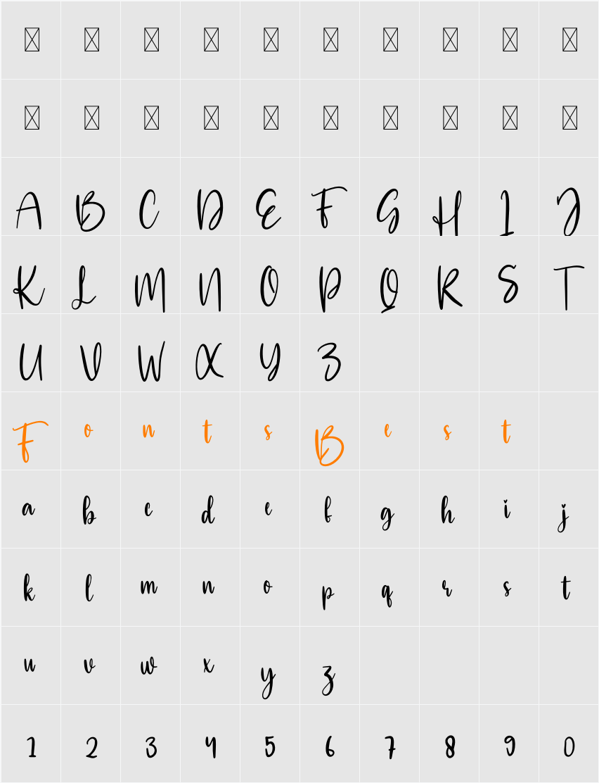 Mouthful Character Map