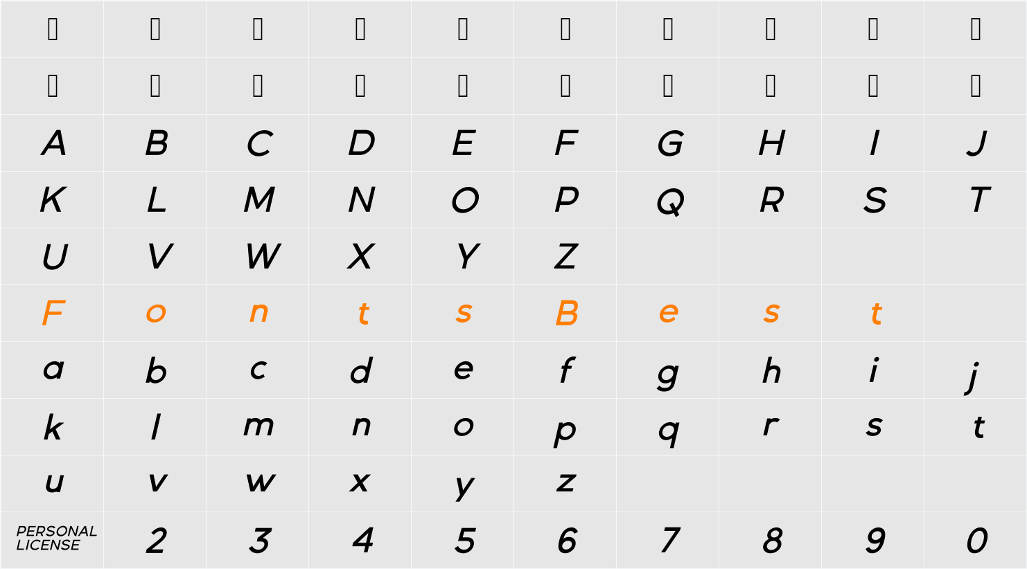 Gexo Sans Demo Medium Character Map