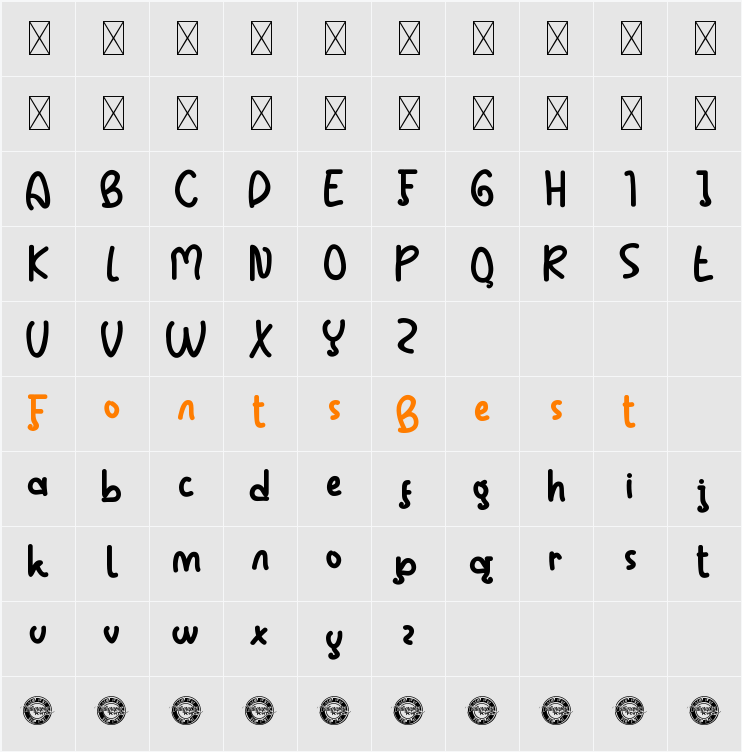 BubblyGummyDemo Character Map