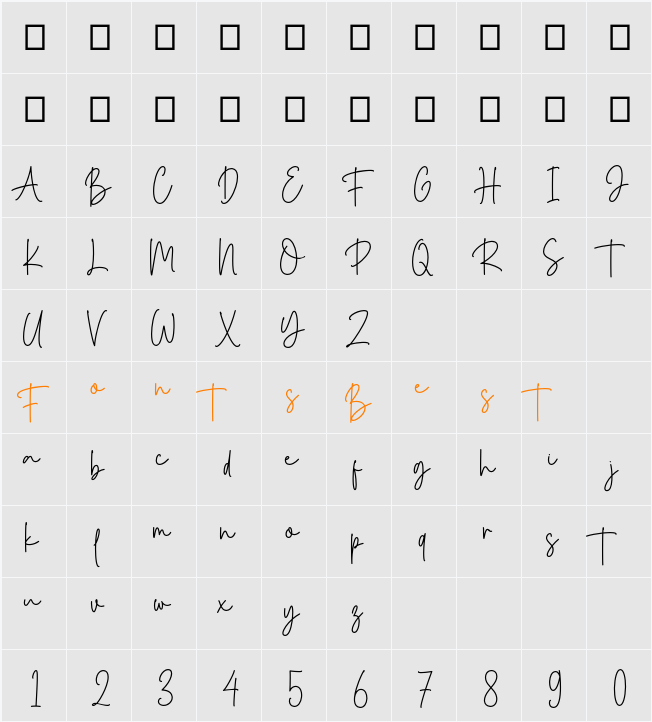 CottalisPhotograph Character Map