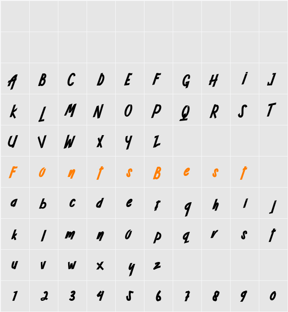  ADRENALINE Character Map