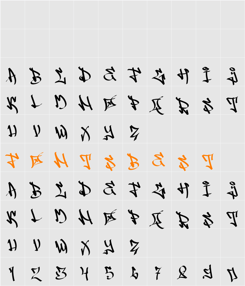 Grafincy Character Map
