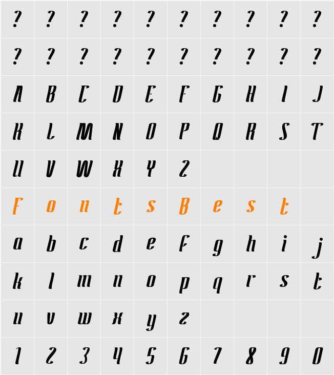 Antelope Run Character Map
