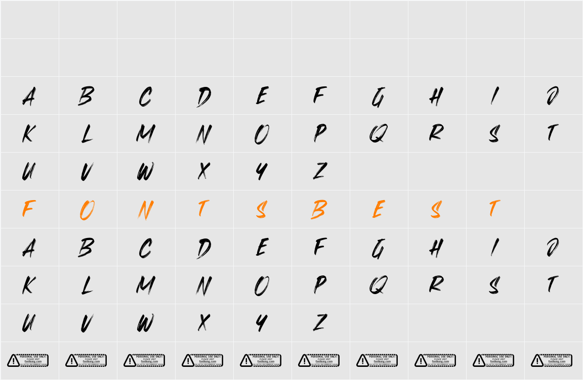 Uncared PERSONAL USE ONLY! Character Map