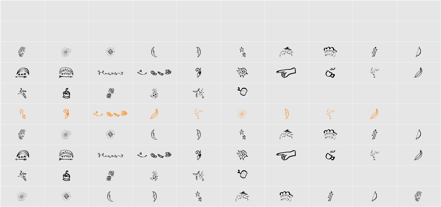 Beauty Heart Doodles Character Map