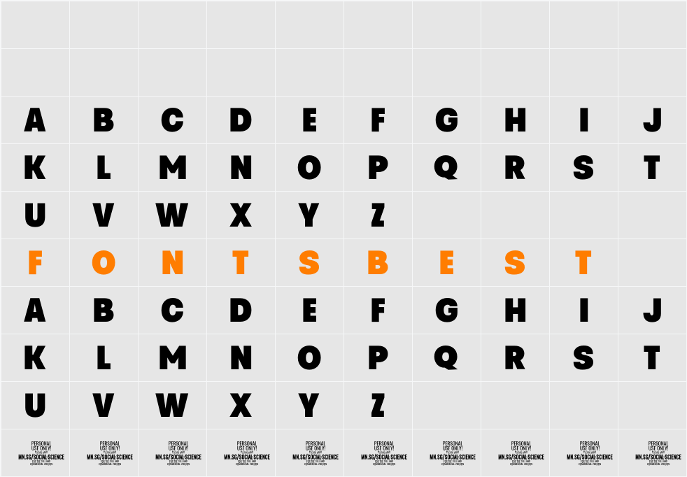 Social Science Sans PERSONAL Character Map
