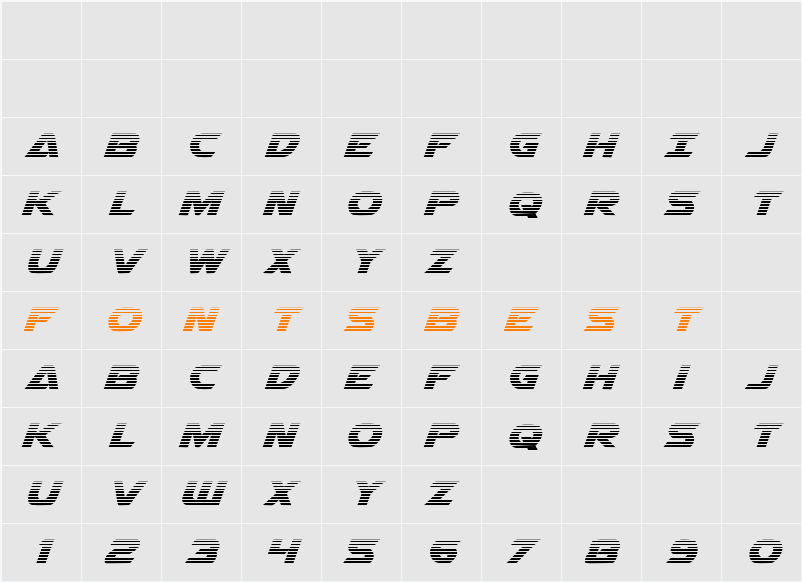 Airstrike Gradient Character Map