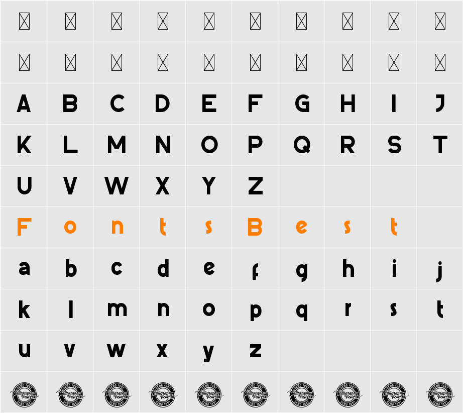 PictorialStyleDemo Condensed Character Map