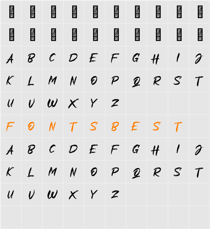 Alliens Personal Use Only Character Map