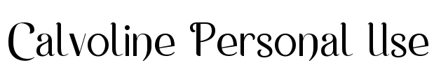 Calvoline Personal Use Font Image