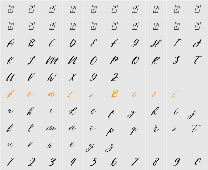 Bready Character Map