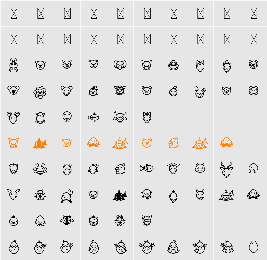 Animal Cute Icon Character Map