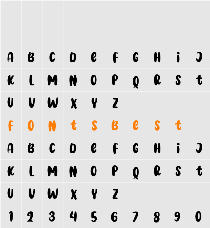 Friendly Sunday Sans Character Map
