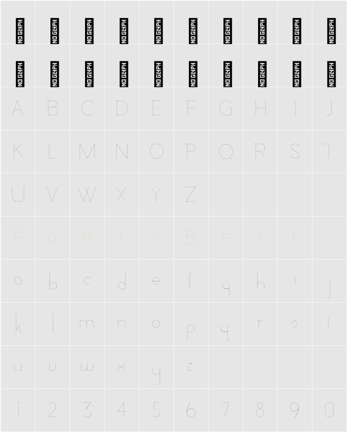 Adelaide Hairline Character Map