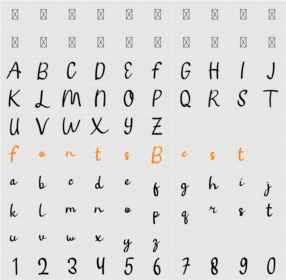 Accemine Character Map