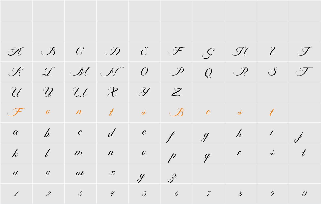 Ambergris Script Free Personal Character Map
