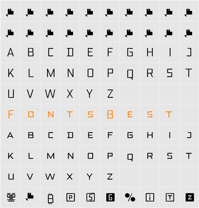 Axial Caps Character Map