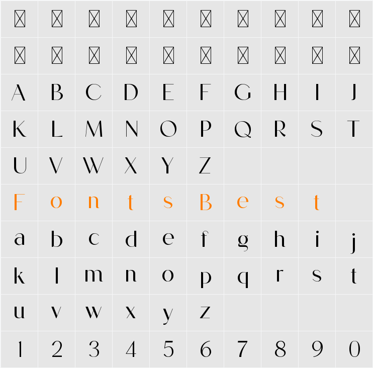 BoskyEvanish Character Map