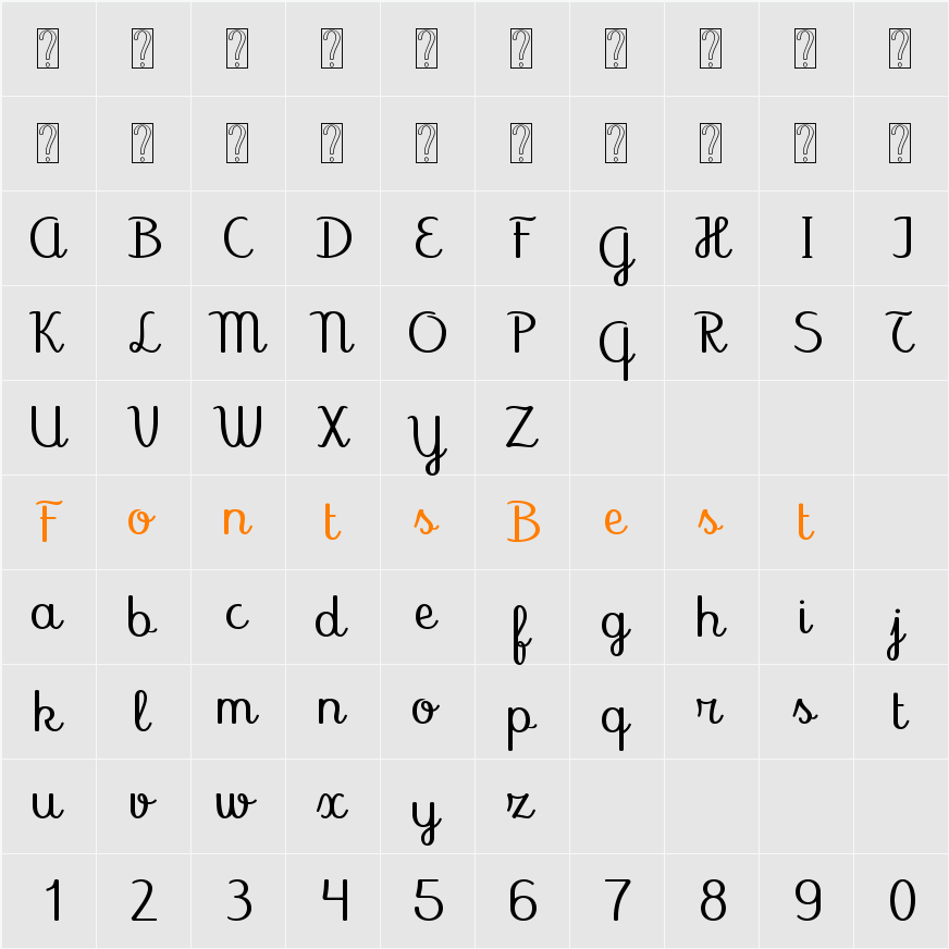 Abecedary ExtExp Character Map