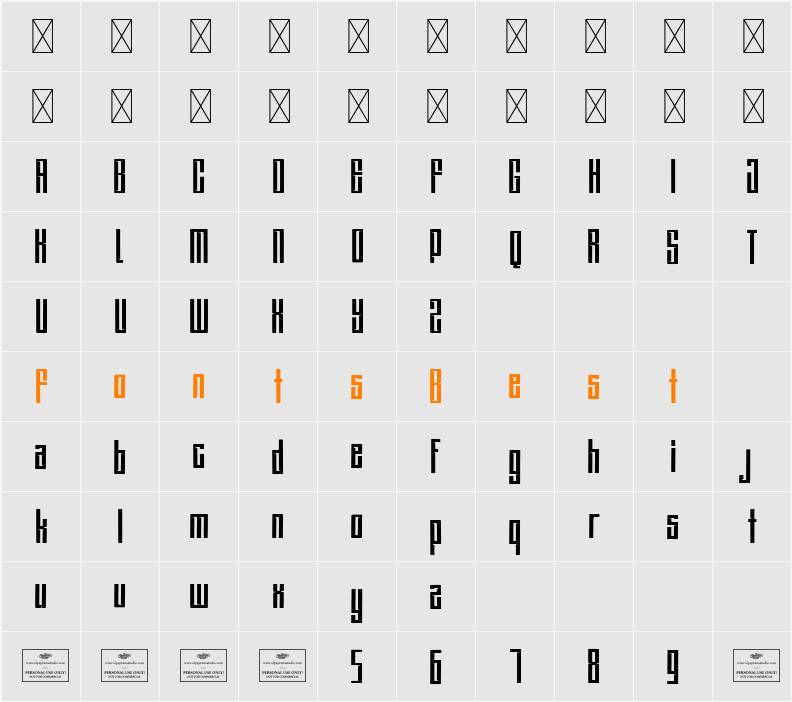 Highline Character Map