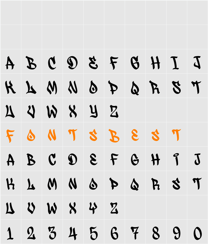 Waltowns Character Map