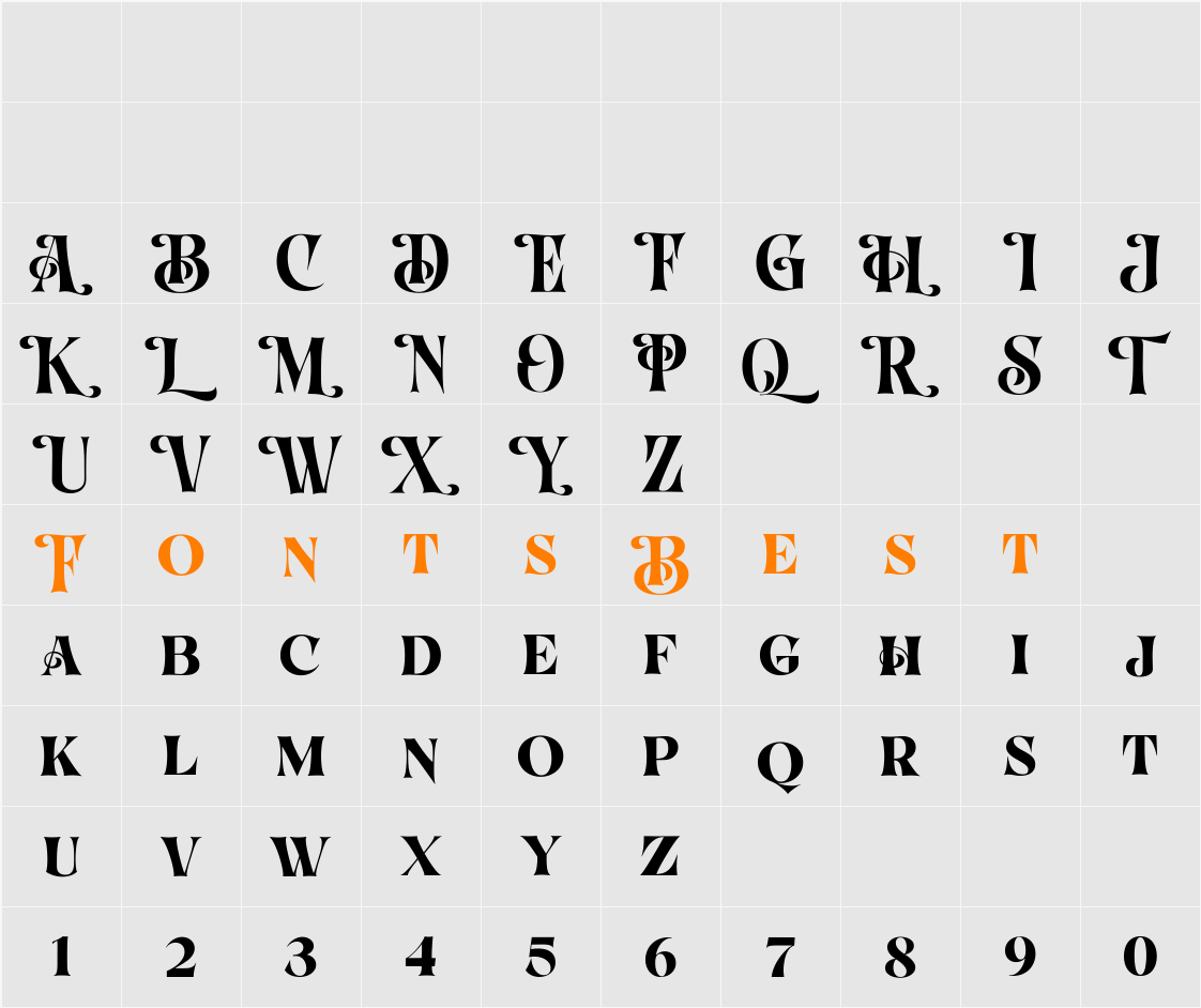 Hestrial - Demo Font Character Map