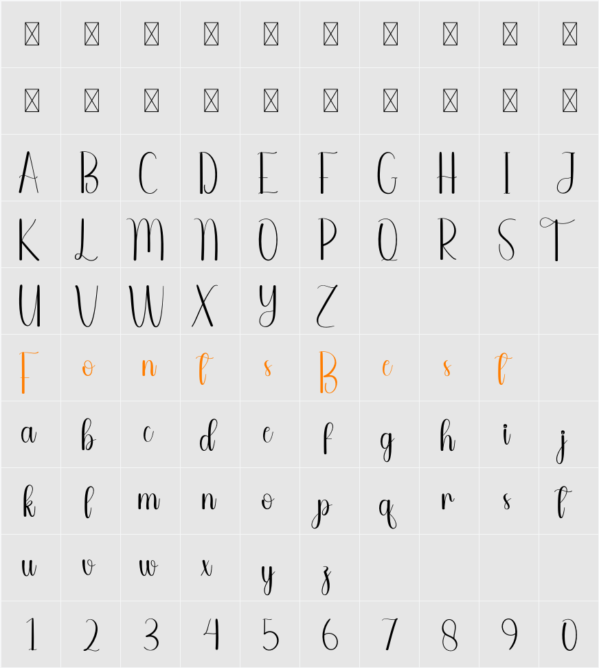Outfill Character Map