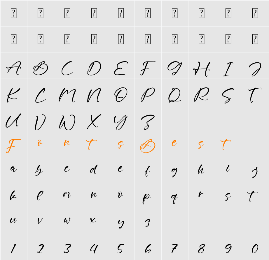 Brompthon Choconuts Character Map