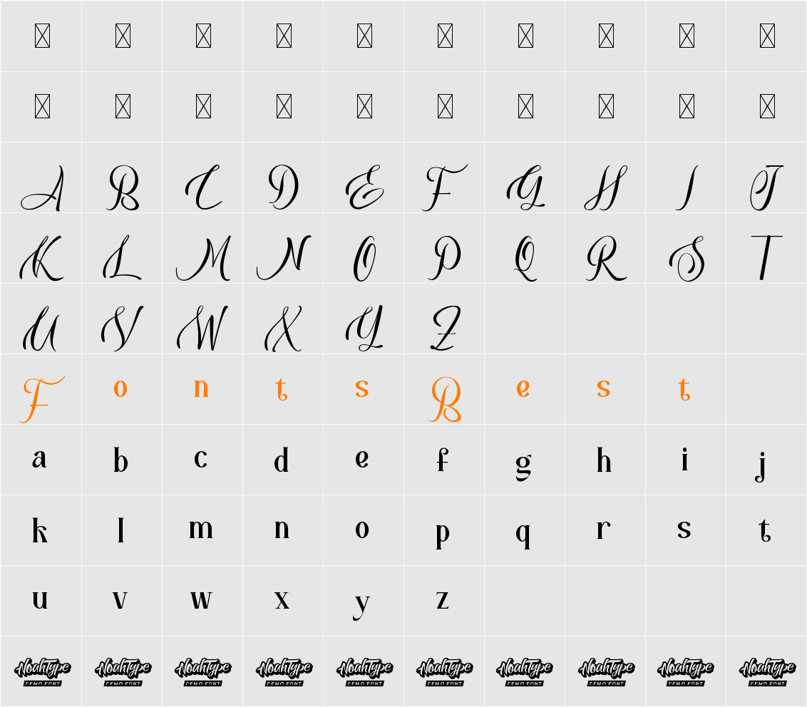 Natural Choco Demo Character Map