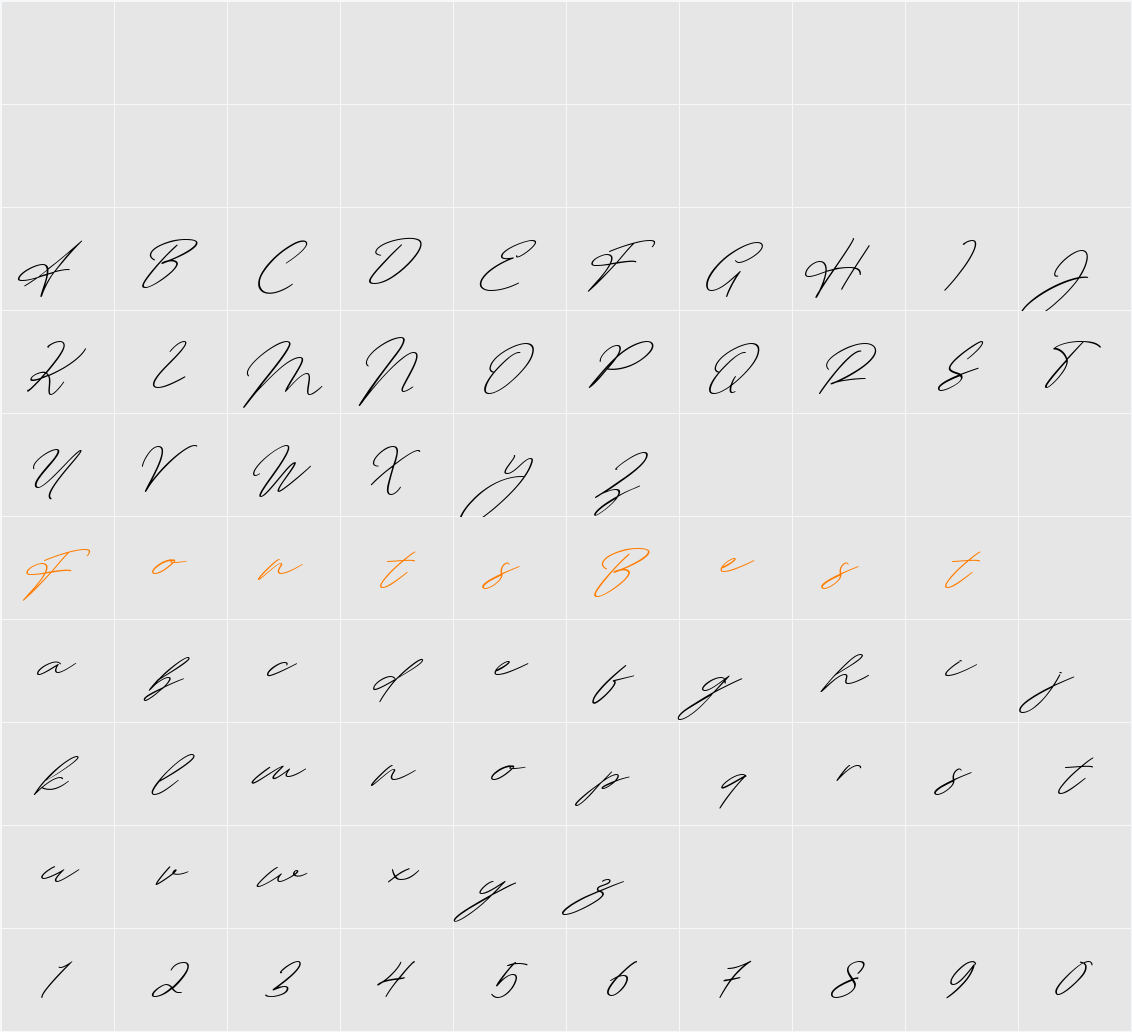 Amera Character Map
