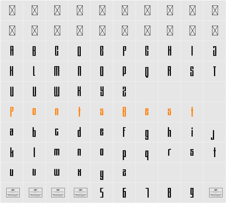 Highline Character Map