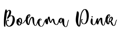 Bohema Pink Font Image