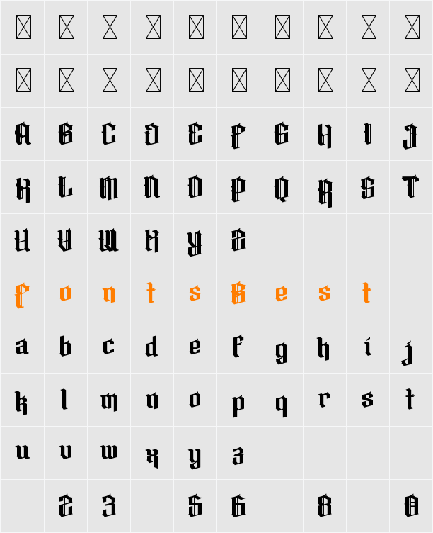 Rasangar Character Map
